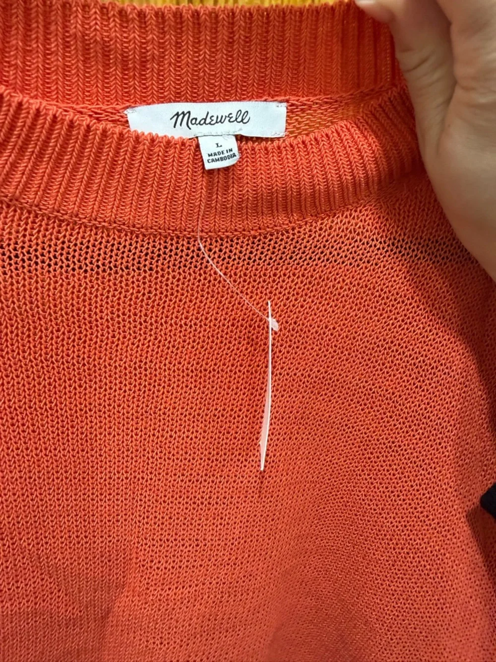 NWT Madewell Orange Lightweight Knit Sweater - Picture 2 of 4